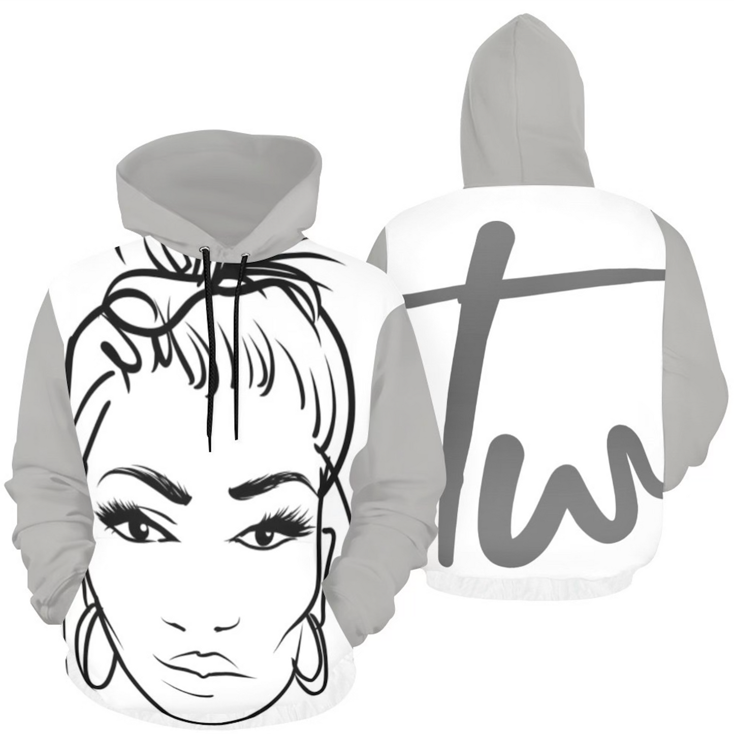 The T White Illustration Colorblock Hoodie